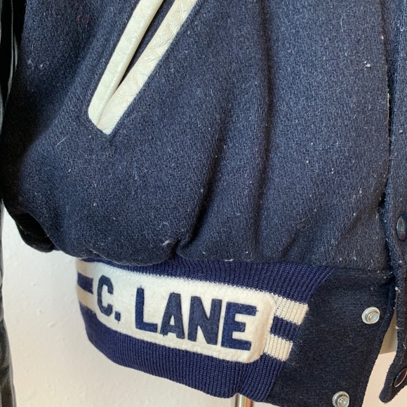 Made in USA, vintage Wool&Leather varsity jacket L - Picture 3 of 8